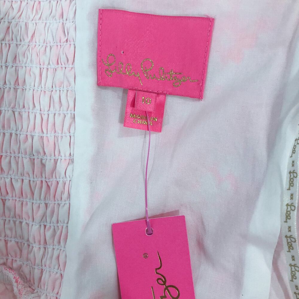 Lilly Pulitzer Sutton Skirted Romper Roxie Pink Baby Blues Jacquard - Picture 5 of 12